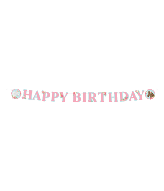 Happy Birthday Letter Garland Horses 2,5 m