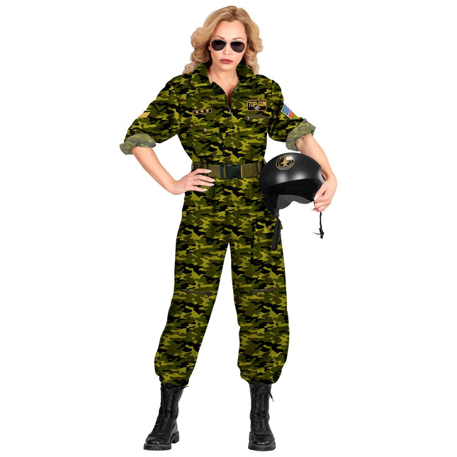 Zielony damski kostium pilota