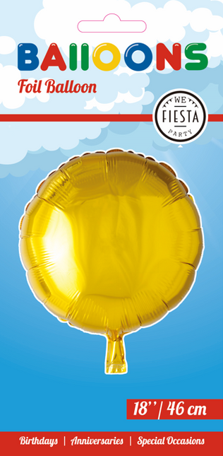 Balon helowy okrągły złoty 46 cm pusty