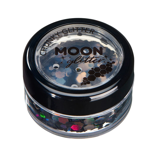 Moon Glitter Holographic Chunky Glitter Black 3g