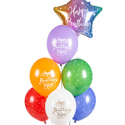 Balony Happy Birthday To You Mix 30cm 6szt