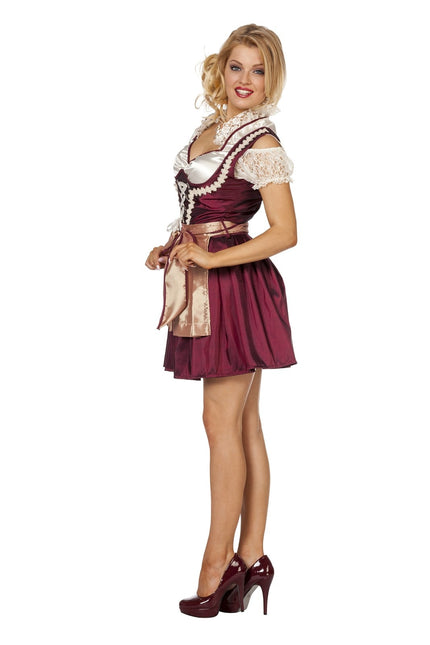 Bordowo-czerwona sukienka Dirndl Oktoberfest Ladies