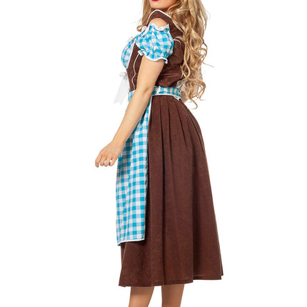 Niebieska sukienka Dirndl Oktoberfest Ladies Long