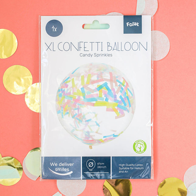 Balon z konfetti Pastel 61 cm