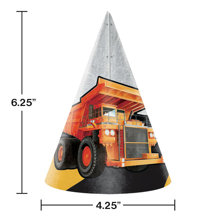 Budowlane czapki imprezowe 8szt