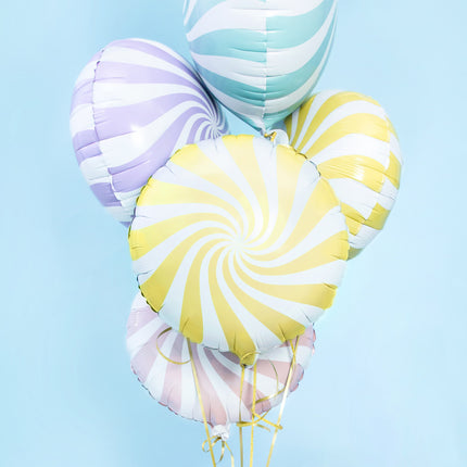 Balon helowy jasnożółty Swirl 45 cm pusty