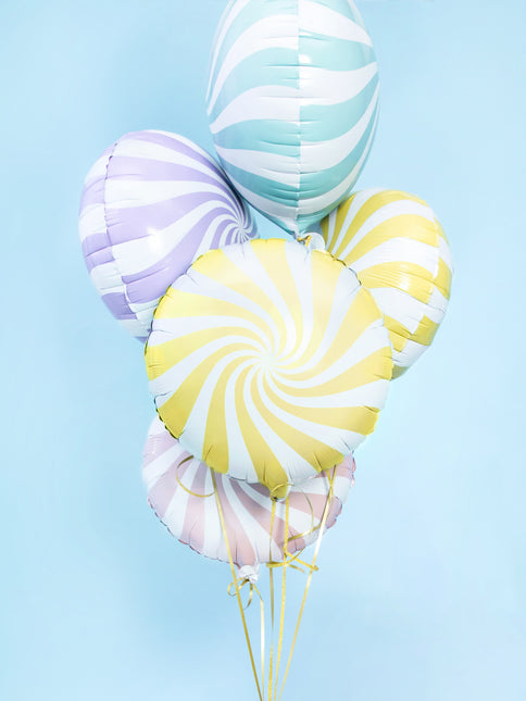 Balon helowy jasnożółty Swirl 45 cm pusty