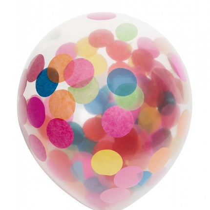 Balony konfetti kolorowe 30cm 6szt