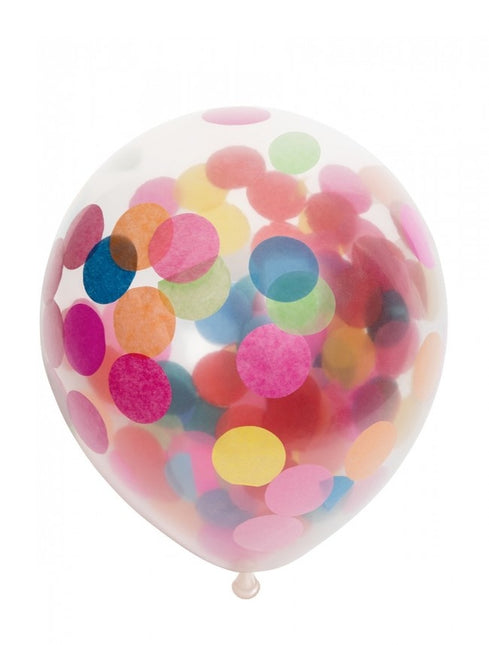 Balony konfetti kolorowe 30cm 6szt