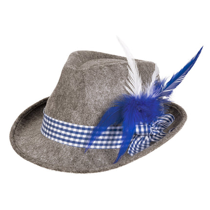 Oktoberfest Tiroler Hat Grey Blue