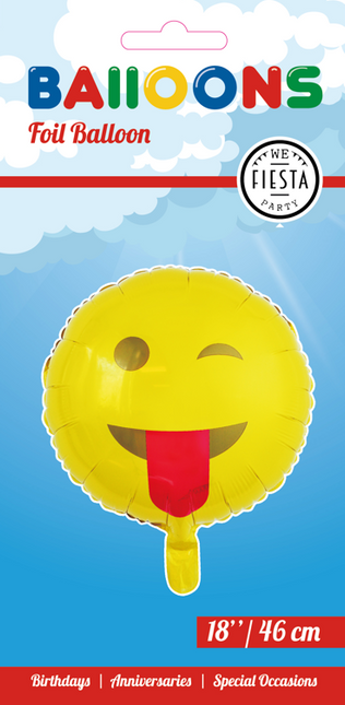 Balon helowy Emoji Tongue 45 cm pusty