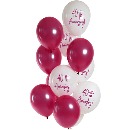 Balony czerwone 40 lat 33cm 12szt