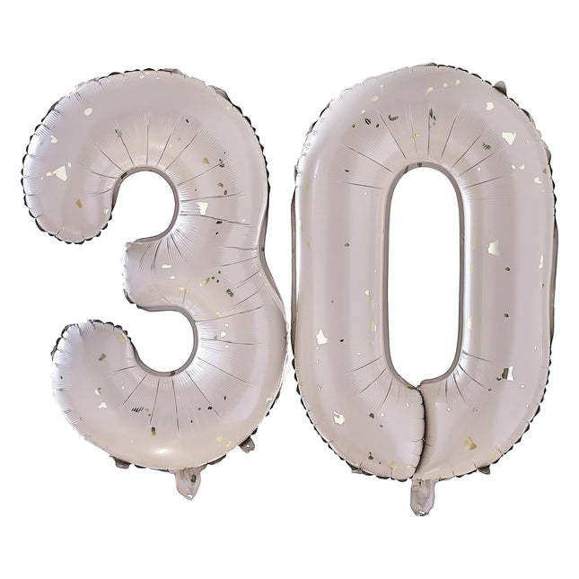 Balon z numerem na 30-lecie pusty 60 cm