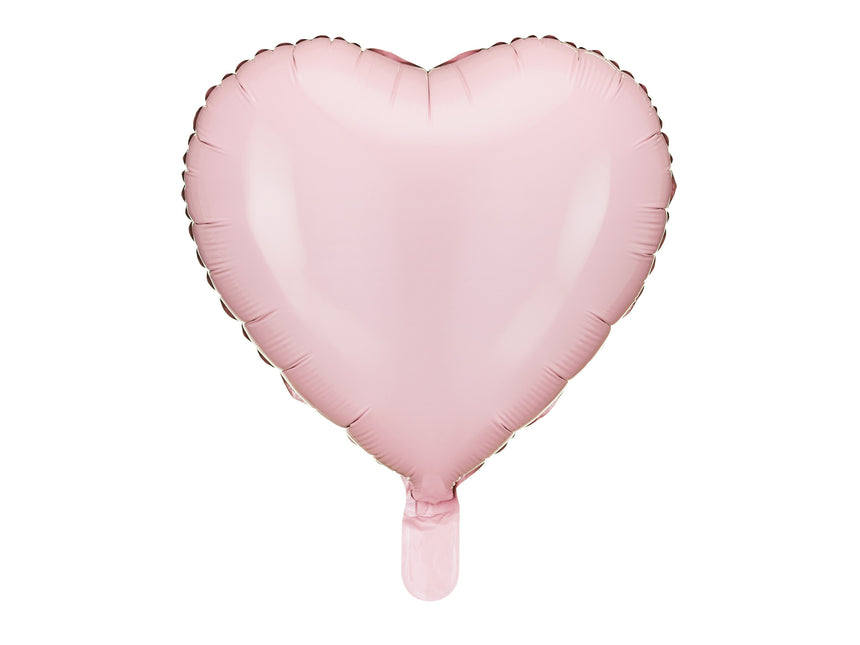 Jasnoróżowy balon helowy serce 45 cm