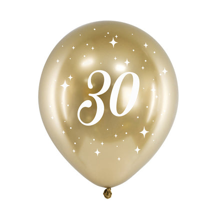 Balony 30 lat złote 30cm 6szt