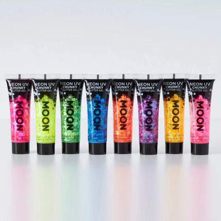 Moon Glow Neon UV Chunky Glitter Gel Purple 12ml