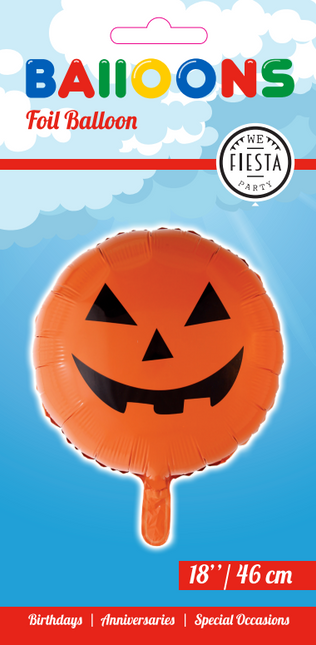 Halloweenowy balon helowy Dynia 45 cm pusty