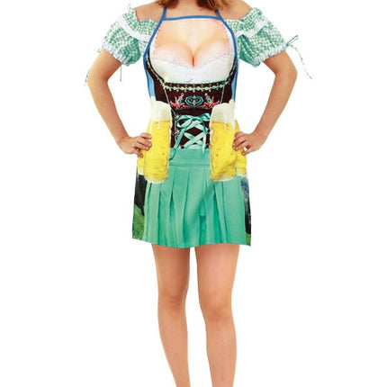 Kobieta w fartuchu Oktoberfest Dirndl