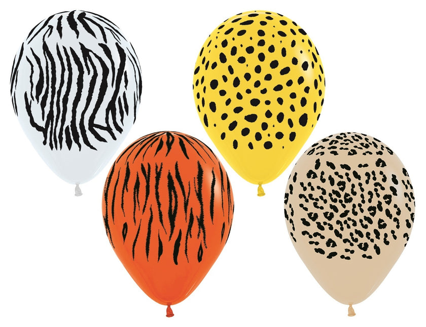 Balony Jungle Stripes Mix 30cm 25szt