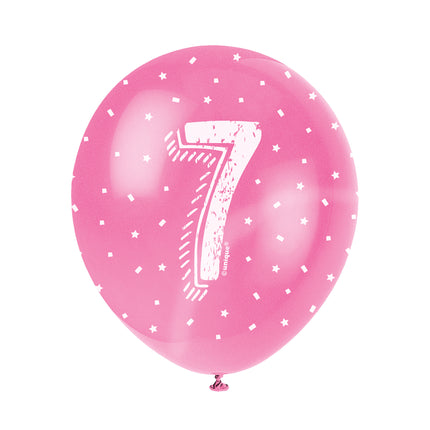 Balony na 7 lat Konfetti 30cm 5szt