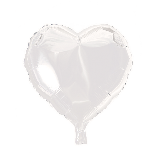 Balon helowy Serce Biały 45 cm pusty