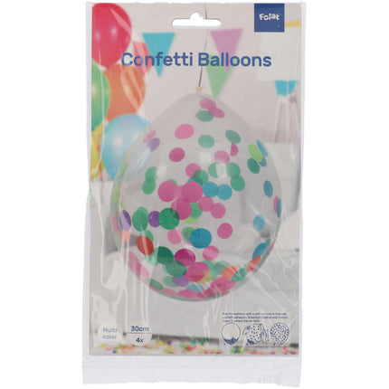 Kolorowe balony konfetti 30 cm 4 szt.