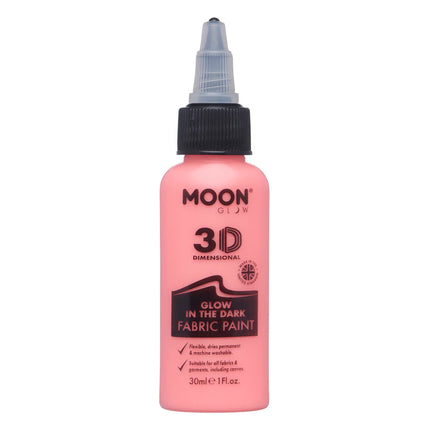 Farba do tkanin Moon Glow Glow in the Dark Fabric Paint Red 30ml