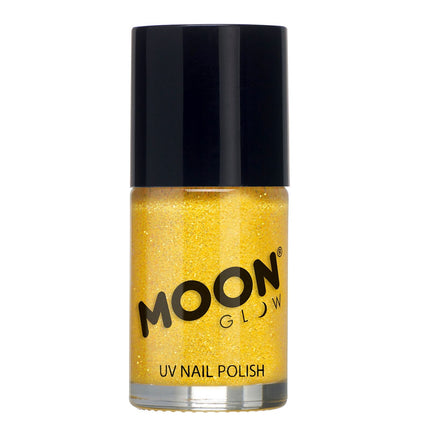 Moon Glow Neon UV Glitter Lakier do paznokci Złoty Żółty 14ml