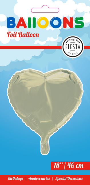 Balon helowy serce kość słoniowa 46 cm pusty