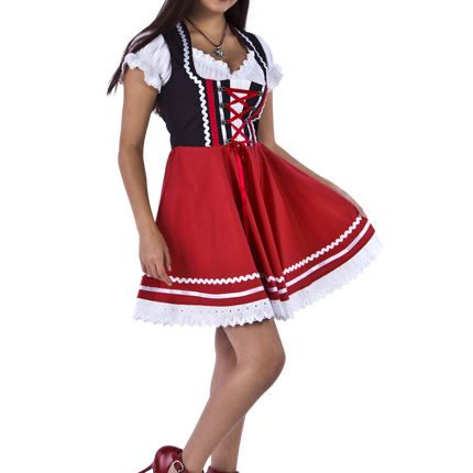 Oktoberfest Dirndl Dress Oktoberfest Red White Ladies 2 Pieces