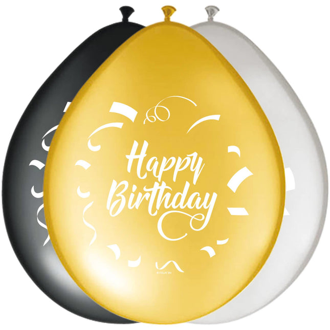 Balony urodzinowe Happy Birthday 30cm 8szt