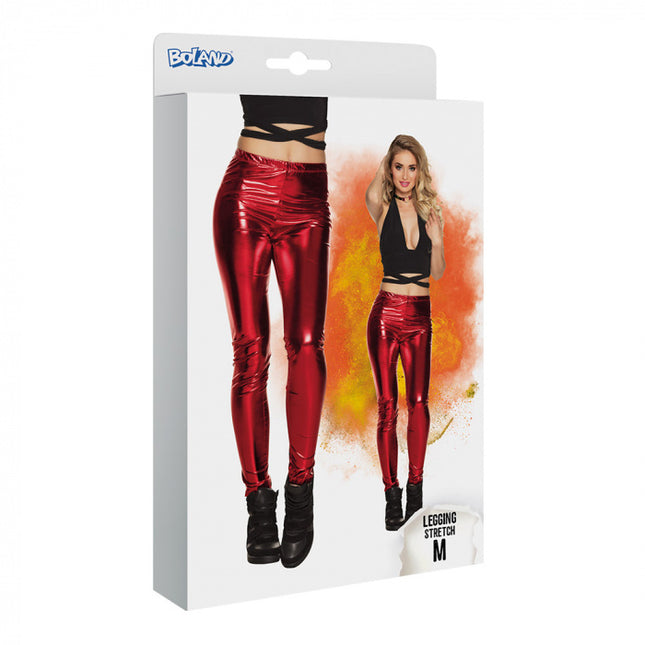 Czerwone legginsy metaliczne