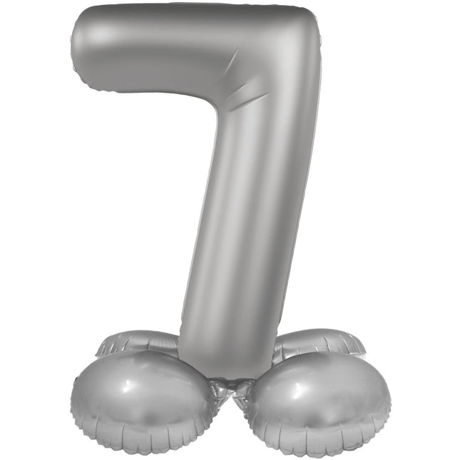 Balon z figurką 7 lat srebrny 72 cm