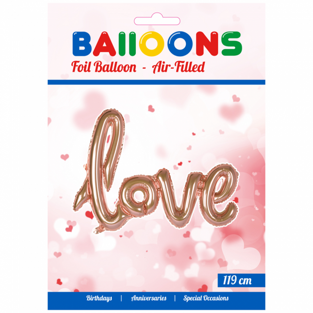 Balon foliowy Love Rose Gold 1,19 m pusty