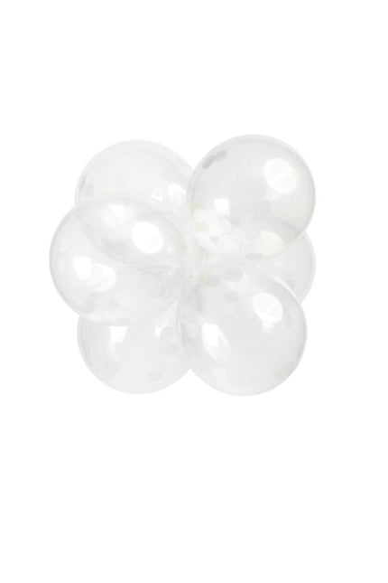 Balony z konfetti białe 30cm 6szt