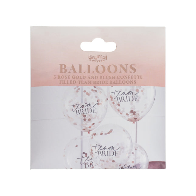 Balony z konfetti Drużyna Panny Młodej 30cm 5szt.