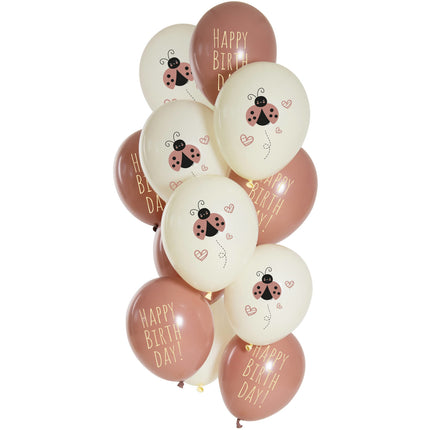 Balony urodzinowe biedronka 33cm 12szt