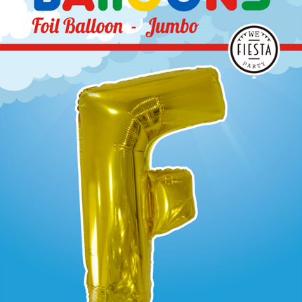 Balon foliowy litera F złoty XL 102cm pusty