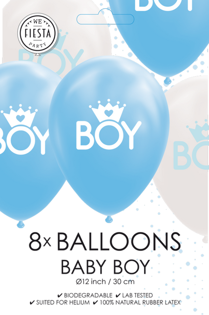 Balony urodzinowe chłopiec 30,5cm 8szt