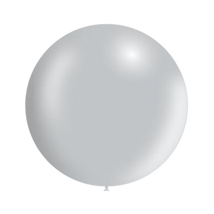 Srebrny gigantyczny balon metaliczny 60 cm