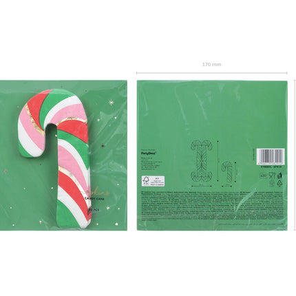 Serwetki Candy cane 15,5cm 20szt