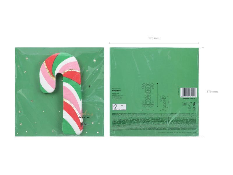 Serwetki Candy cane 15,5cm 20szt