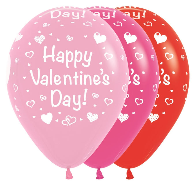 Balony Happy Valentines Day Mix 30cm 25szt