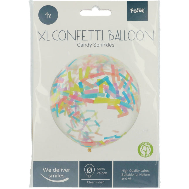 Balon z konfetti Pastel 61 cm