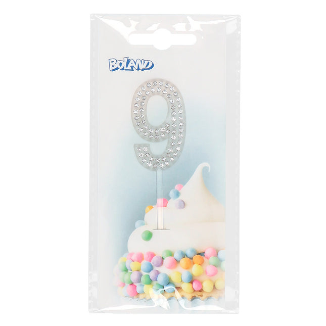 9 Years Cake topper Diamond 10,5 cm