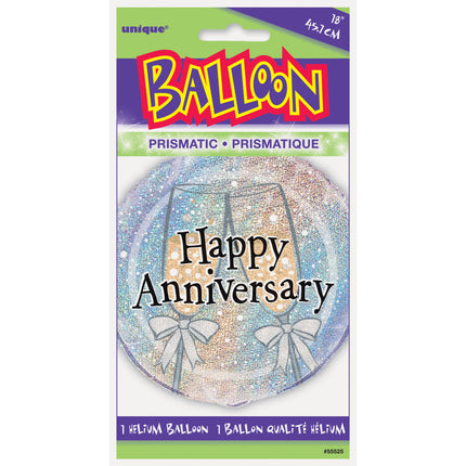 Balon helowy Happy Anniversary 45cm pusty