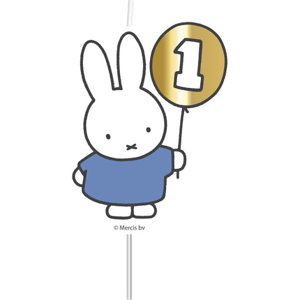 Świeczka Miffy 1 Year Blue 17 cm