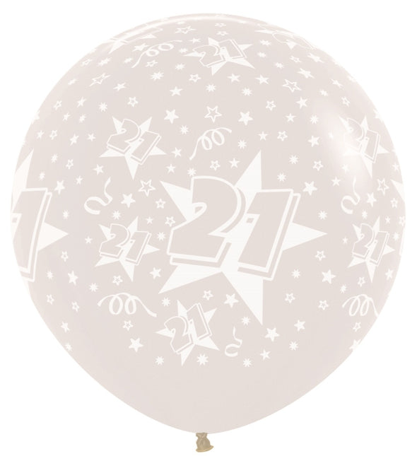 Balony numer 21 przezroczyste 91cm 2szt