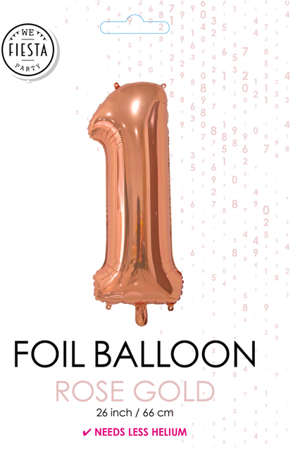 Balon foliowy Figura 1 Różowe złoto 66 cm