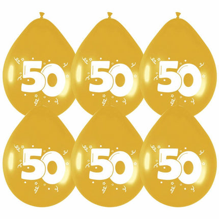 Balony 50 Gold Party 30cm 6szt